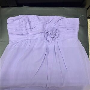 Silk strapless Lavender Dress size 8 100% silk